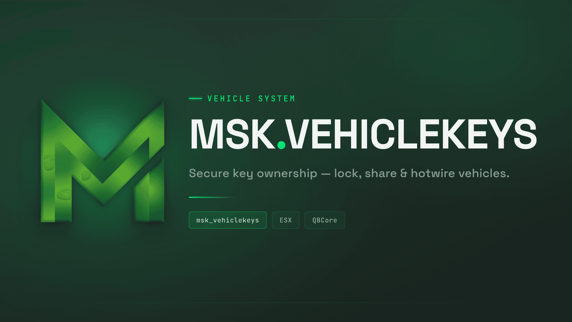 MSK VehicleKeys - Unique Items & In-Game Admin Dashboard | Encrypted